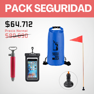 PACK | Seguridad Kayak — Bomba + Bandera + Bolsa Seca + Funda IPX8