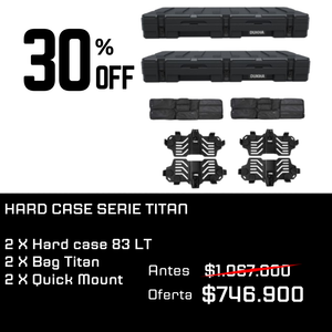 PACK DOBLE RESERVA JUNIO HARD CASE TITAN SERIES 83L ROOFTOP