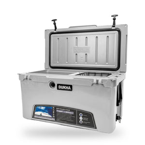 Hard Cooler DUKHA 75QT color White, abierto