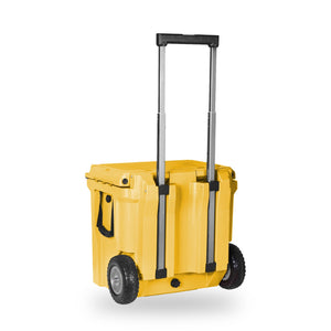 Hard Cooler DUKHA con ruedas 45QT W-Series color Yellow, con manilla extendida y ruedas