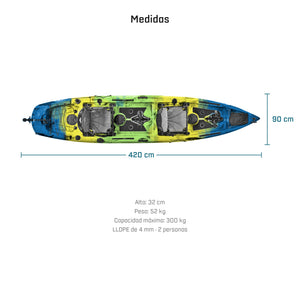 Kayak DUKHA Mahi Mahi 14 Tandem, medidas