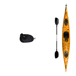 Kayak DUKHA Marlin 16.7 color Orange, vista desde arriba con sus accesorios