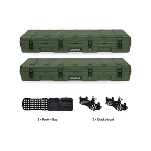Pack x2 Hard Case DUKHA Titán 92L Army Camo: 2 cajas, 2 Panel + Bag y 2 Quick Mount
