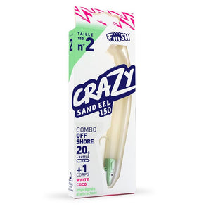Combo Off Shore Crazy Sand Eel Talla 2 20gr White