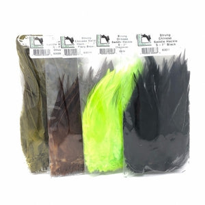 Strung Chinese saddle Hackle Flery Brown 5-7"