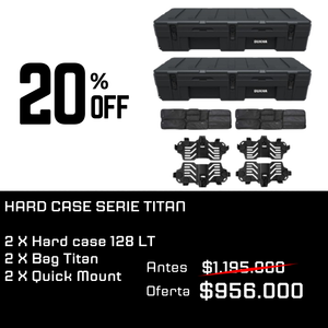 PACK | X2 HARD CASE TITAN SERIES 128L RUEDAS ROOFTOP