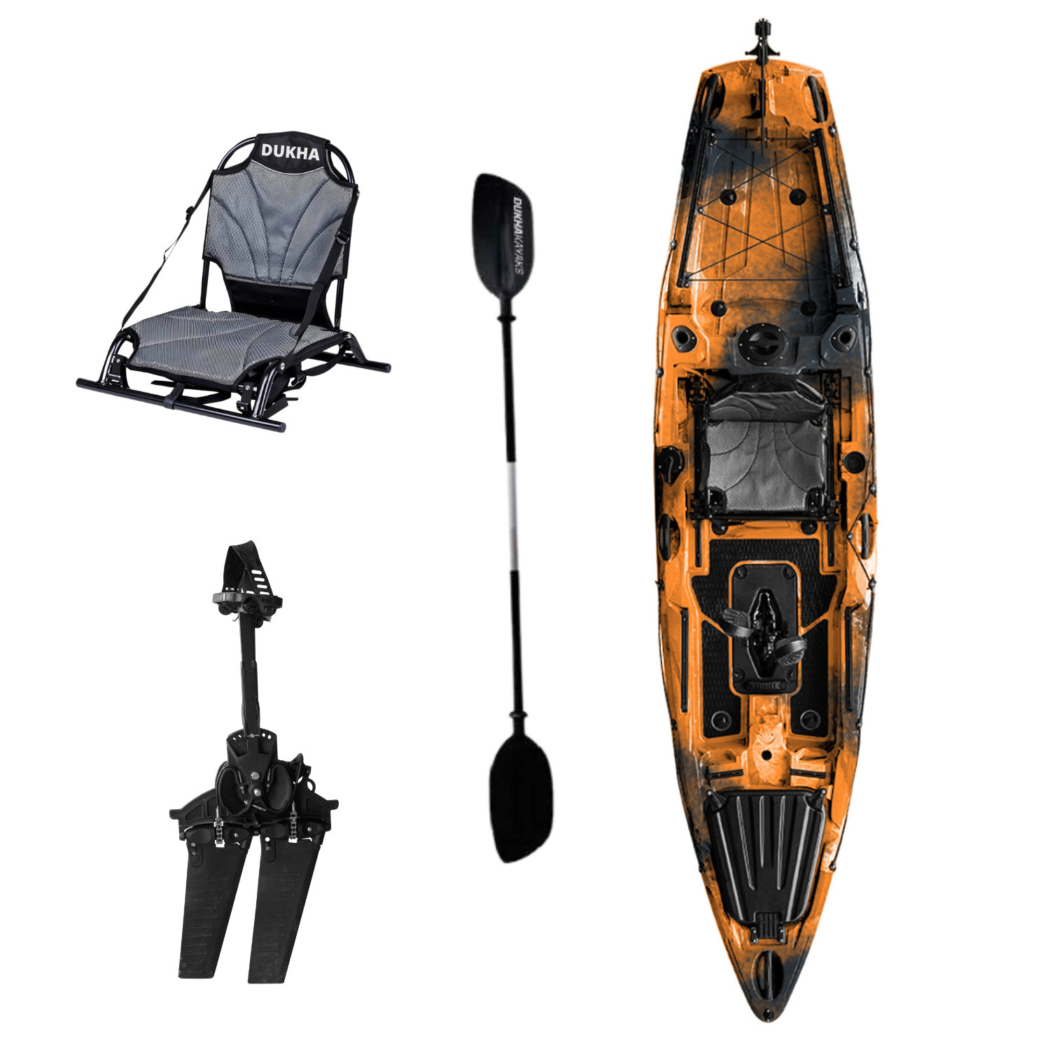 PRE-VENTA FEBRERO Kayak MAHI MAHI Pedal 12 ORANGE/BLACK MIXED