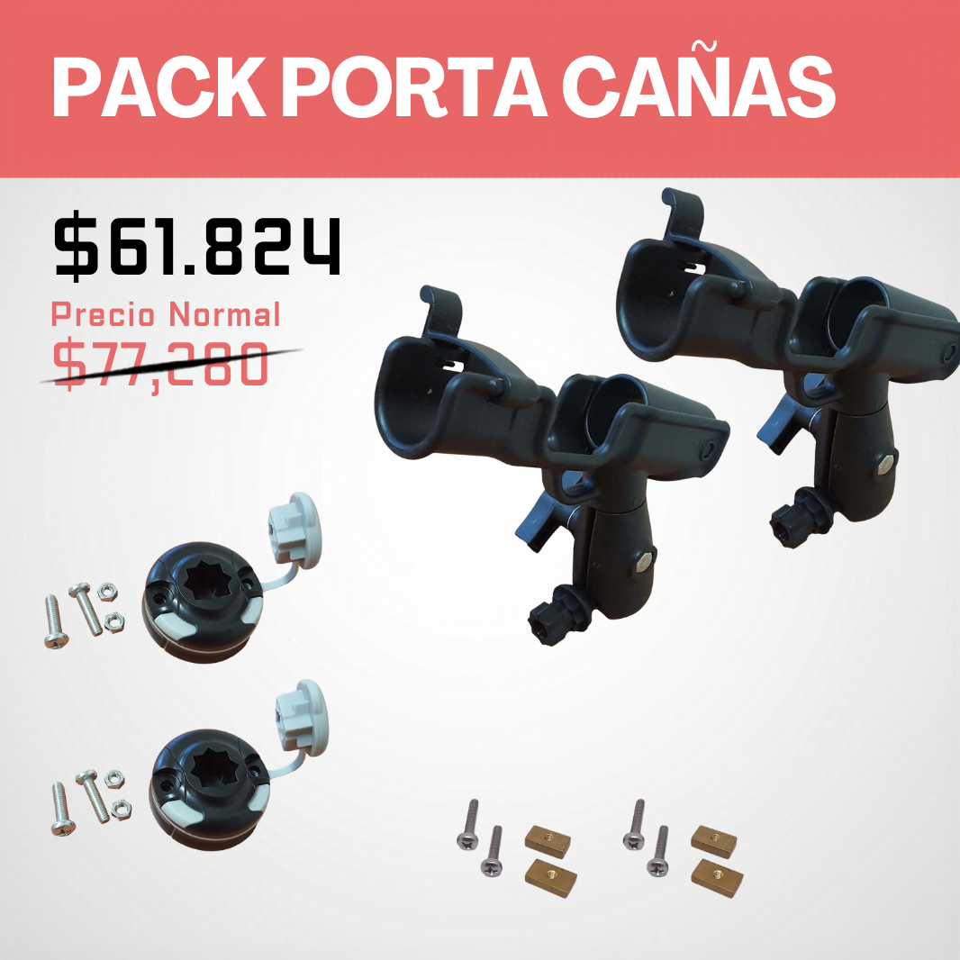 PACK | Porta Cañas Sistema Estrella para Riel — Kit completo