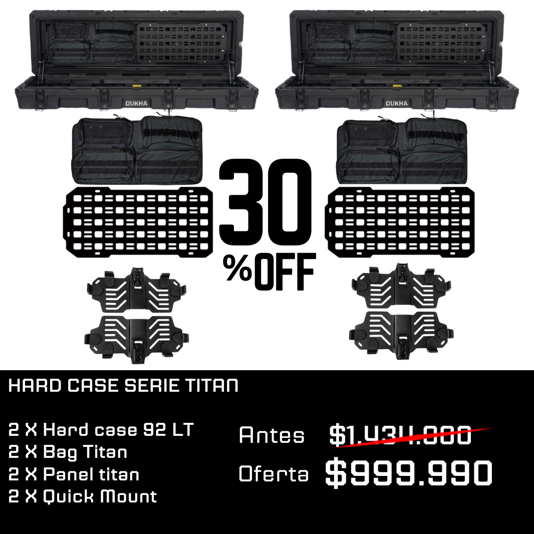 PACK DOBLE RESERVA JUNIO Hard Case Titan 92L PANEL + BAG.