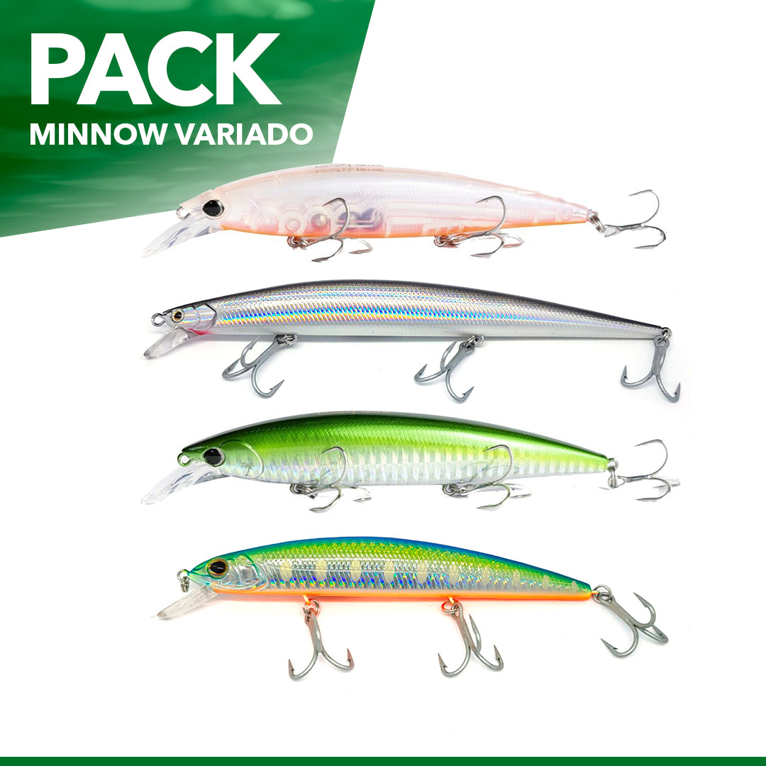 PACK PESCA SEÑUELOS MINNOW VARIADO