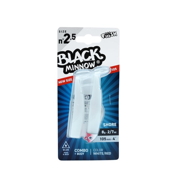 Black Minnow 2.5 Combo SHORE 8gr WHITE/RED