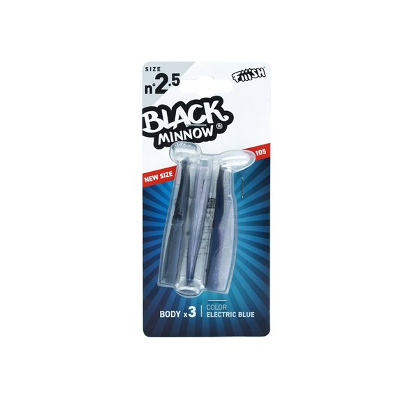 3 Cuerpos Black Minnow Talla 2.5 ELECTRIC BLUE