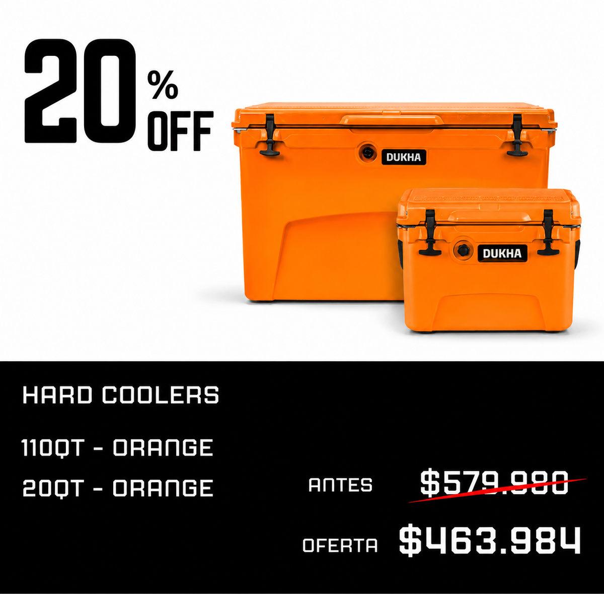 Pack Cooler 110QT + Cooler 20QT — Orange