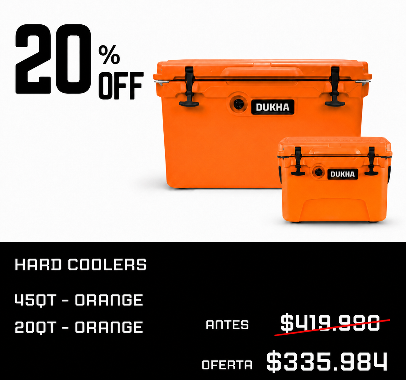 Pack Cooler 45QT + Cooler 20QT — Orange