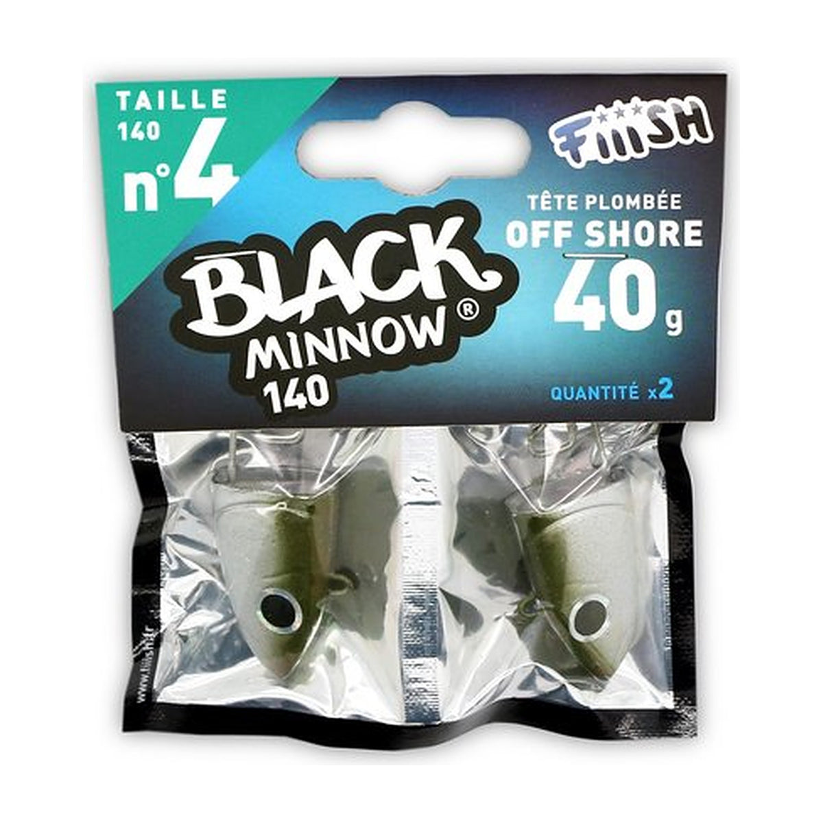 Cabezas Black Minnow talla 4 40 g Off Shore Fiiish, foto 2