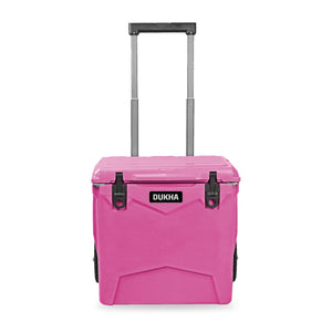 Hard Cooler DUKHA con ruedas 45QT W-Series color Pink, vista frontal