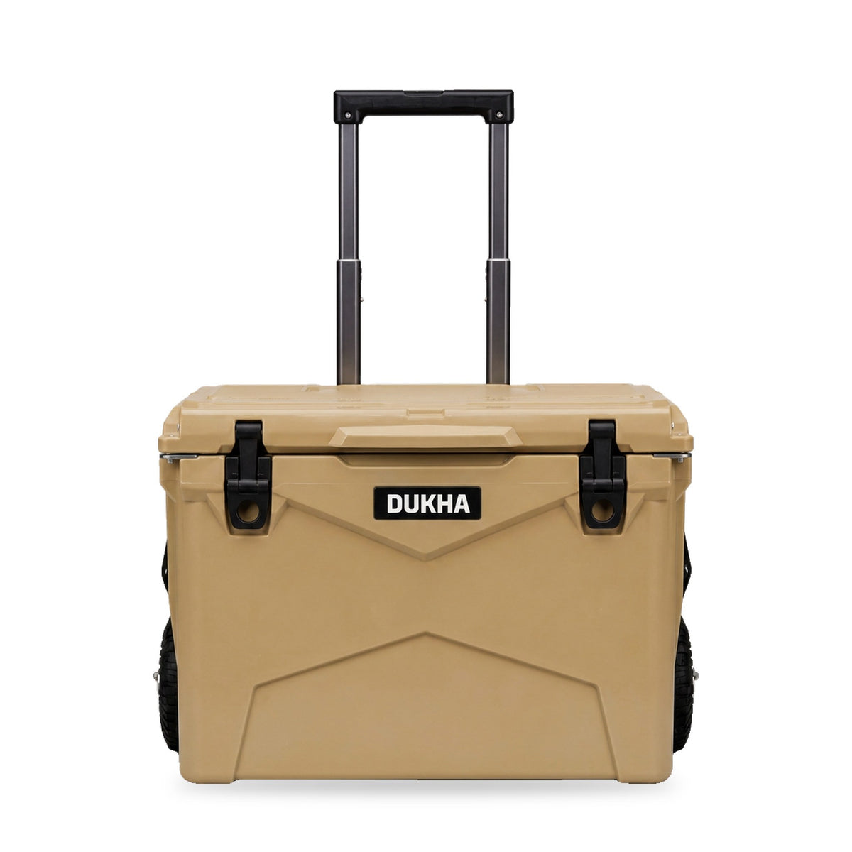 Hard Cooler DUKHA con ruedas 60QT W-Series color Sand, vista frontal