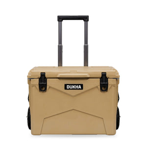 Hard Cooler DUKHA con ruedas 60QT W-Series color Sand, vista frontal