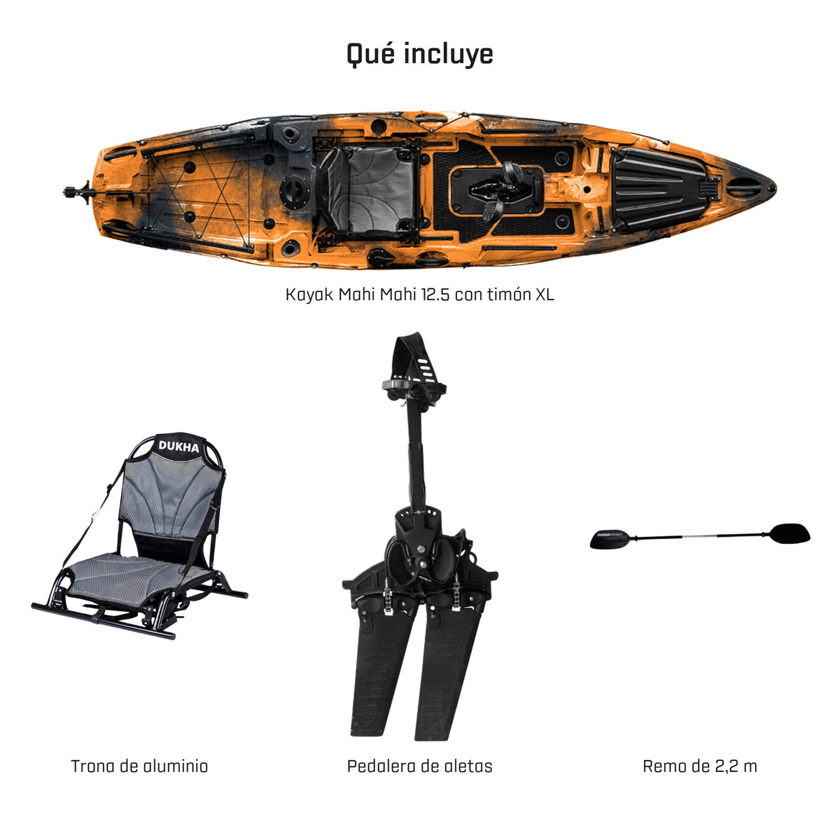 Kayak DUKHA Mahi Mahi 12.5, qué incluye