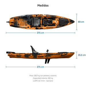Kayak DUKHA Mahi Mahi 12.5, medidas