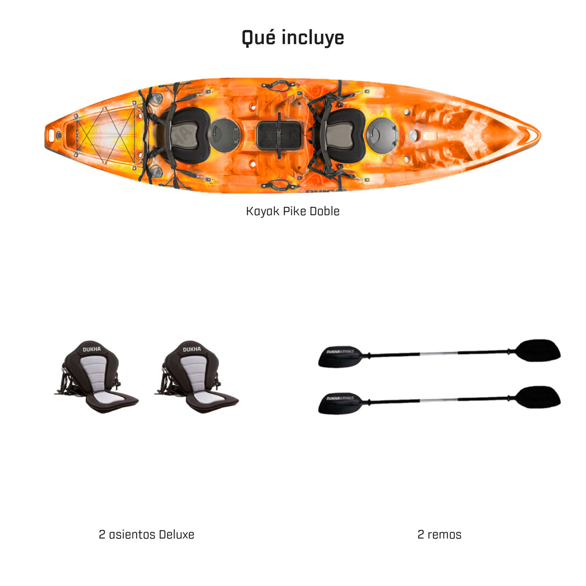 Kayak DUKHA Pike Doble, qué incluye