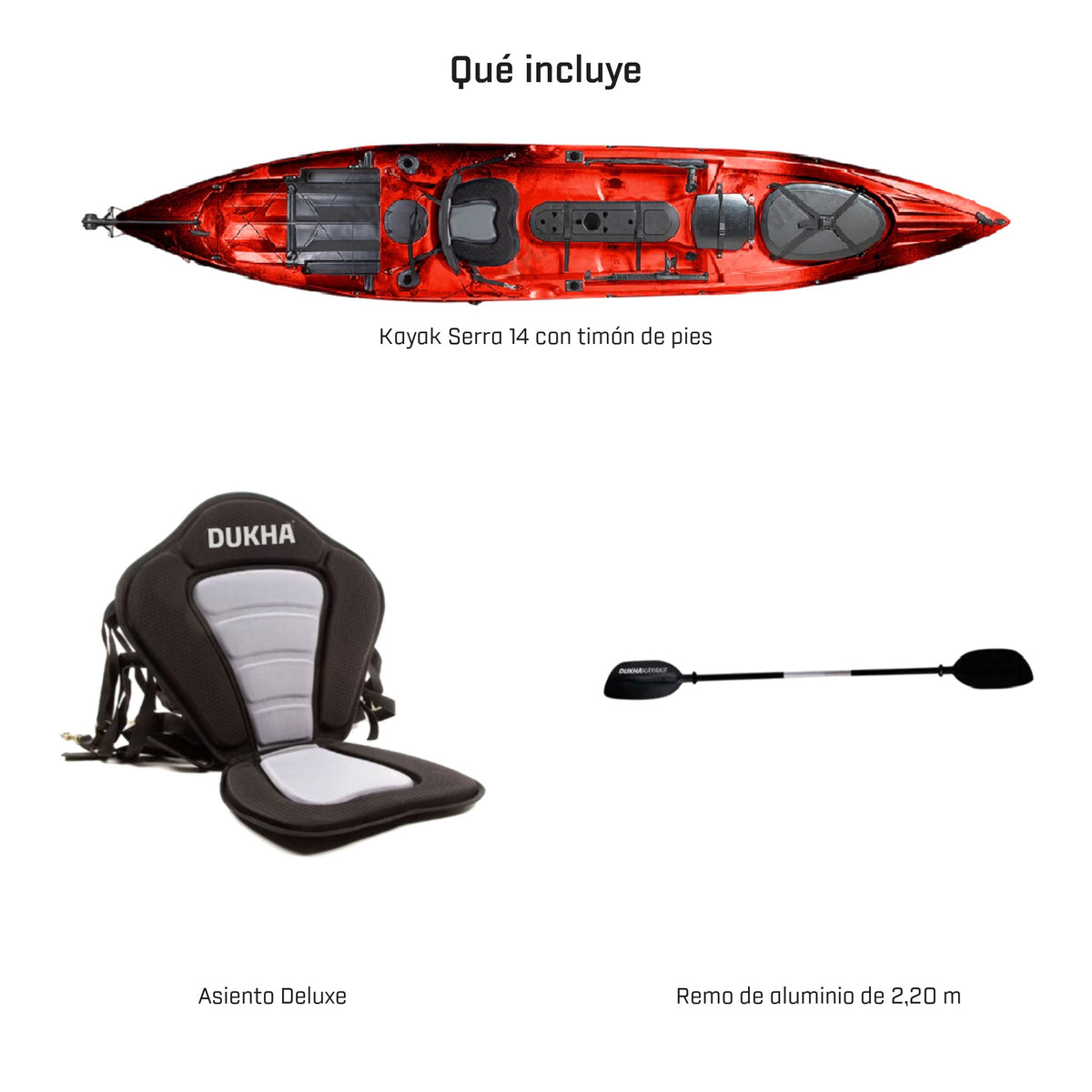 Kayak DUKHA Serra 14, qué incluye