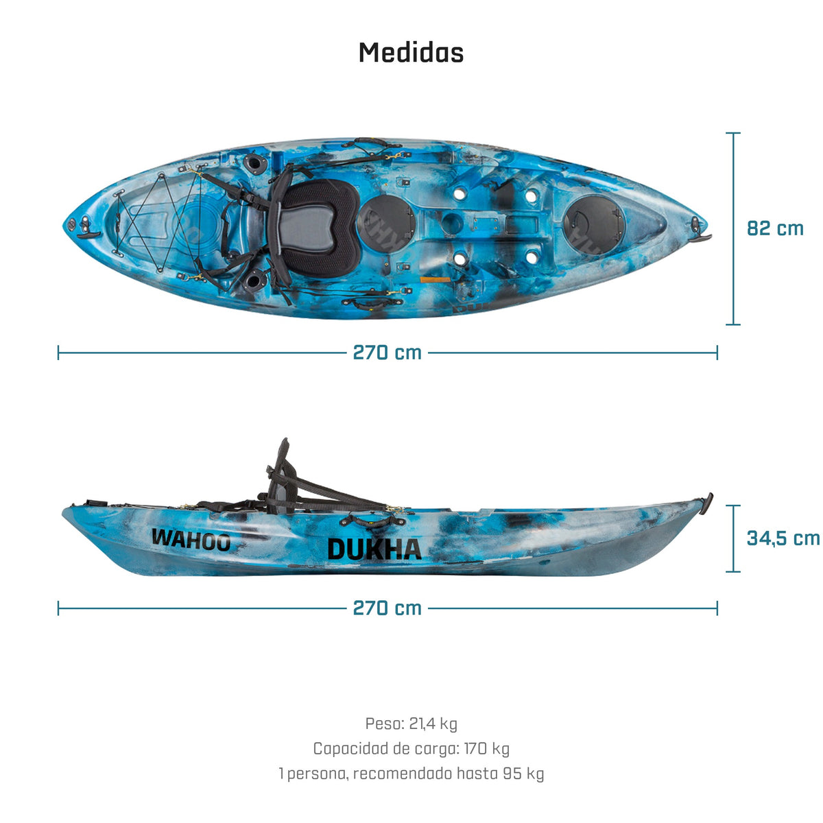Kayak DUKHA Wahoo 9, medidas