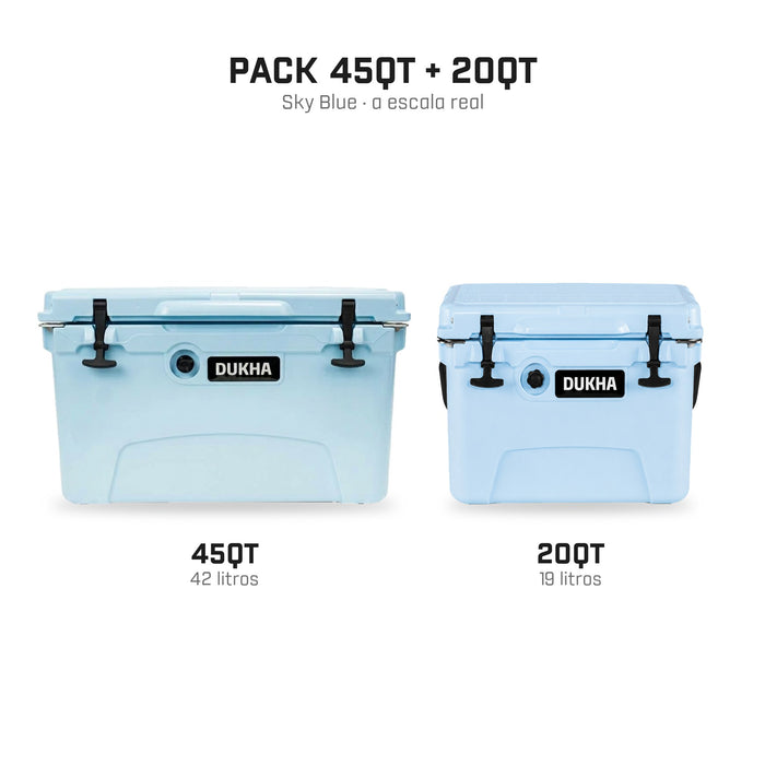 PRE VENTA NOV | PACK Cooler 45QT + Cooler 20QT — Sky Blue