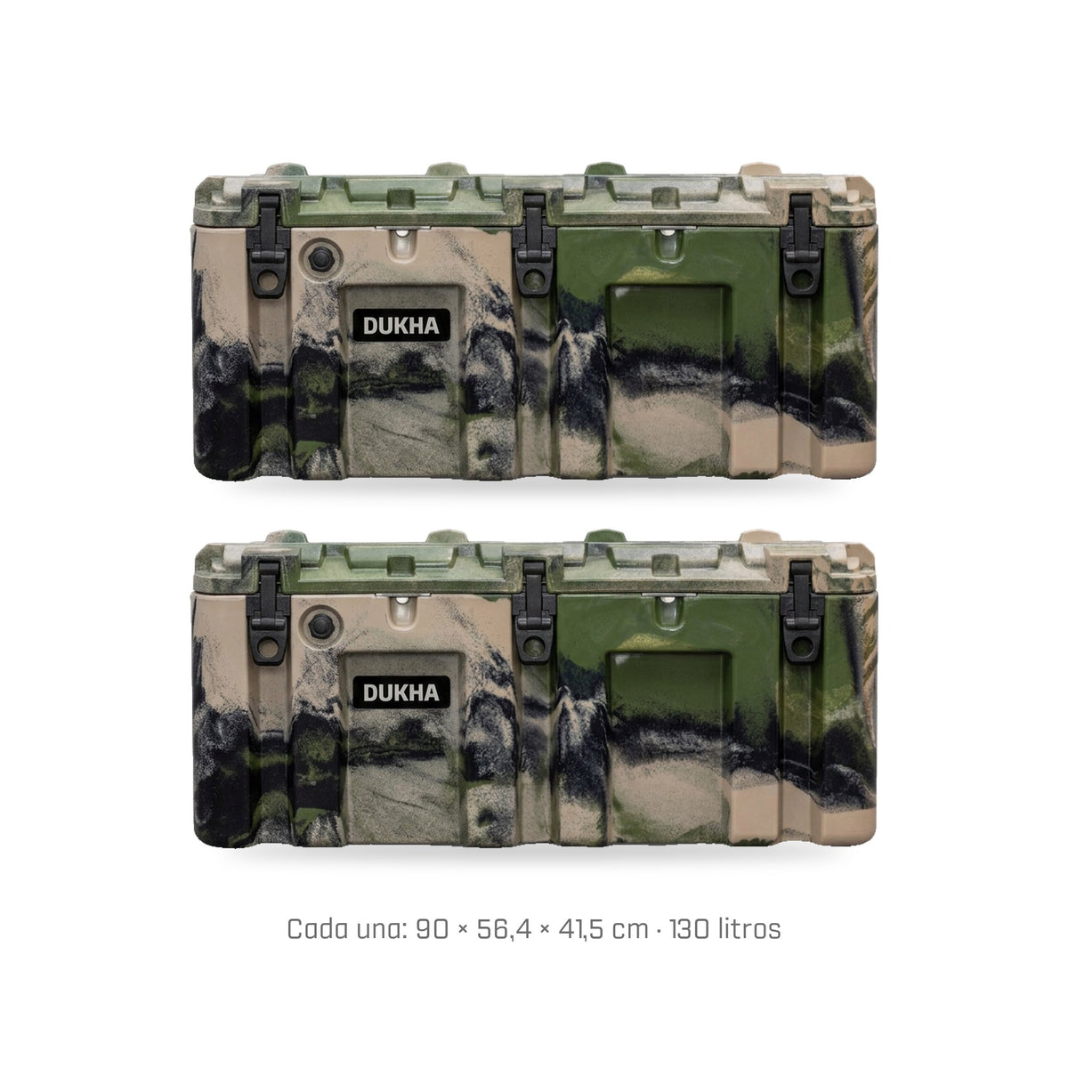 Pack x2 Hard Case DUKHA 130L Army Camo: dos cajas