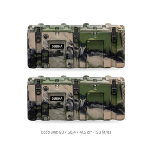 Pack x2 Hard Case DUKHA 130L Army Camo: dos cajas