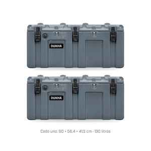 Pack x2 Hard Case DUKHA 130L Dark grey: dos cajas