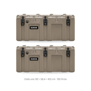 Pack x2 Hard Case DUKHA 130L Sand: dos cajas