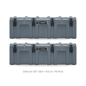 Pack x2 Hard Case DUKHA 175L Dark grey: dos cajas