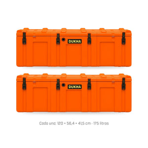 Pack x2 Hard Case DUKHA 175L Orange: dos cajas