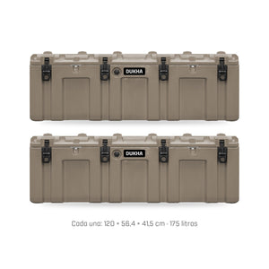Pack x2 Hard Case DUKHA 175L Sand: dos cajas