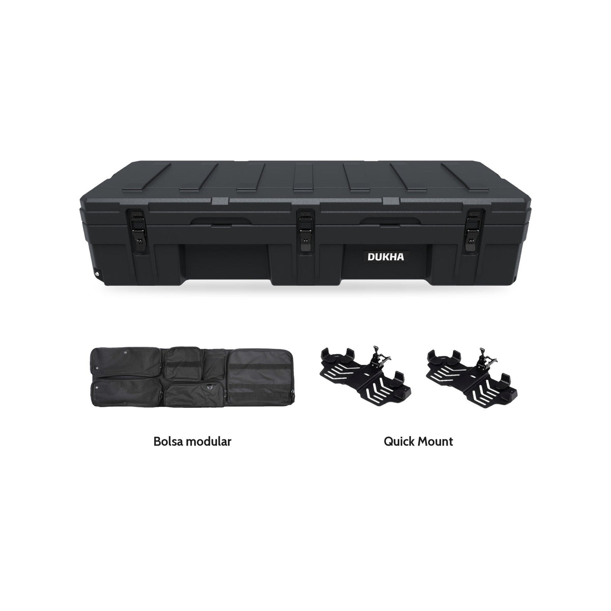 Pack Hard Case DUKHA Titán 128L Ruedas: caja, bolsa modular y Quick Mount
