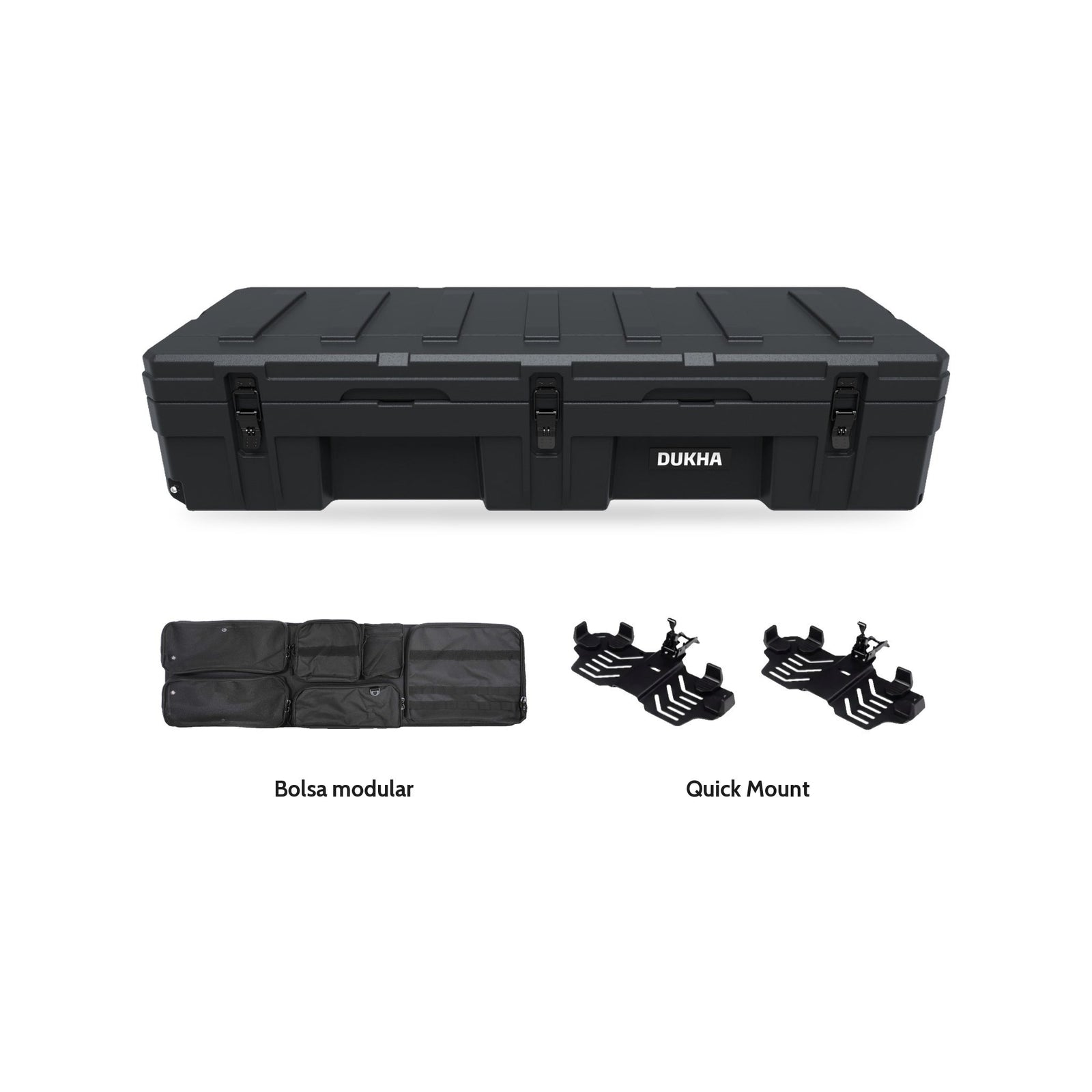 Pack Hard Case DUKHA Titán 128L Ruedas: caja, bolsa modular y Quick Mount