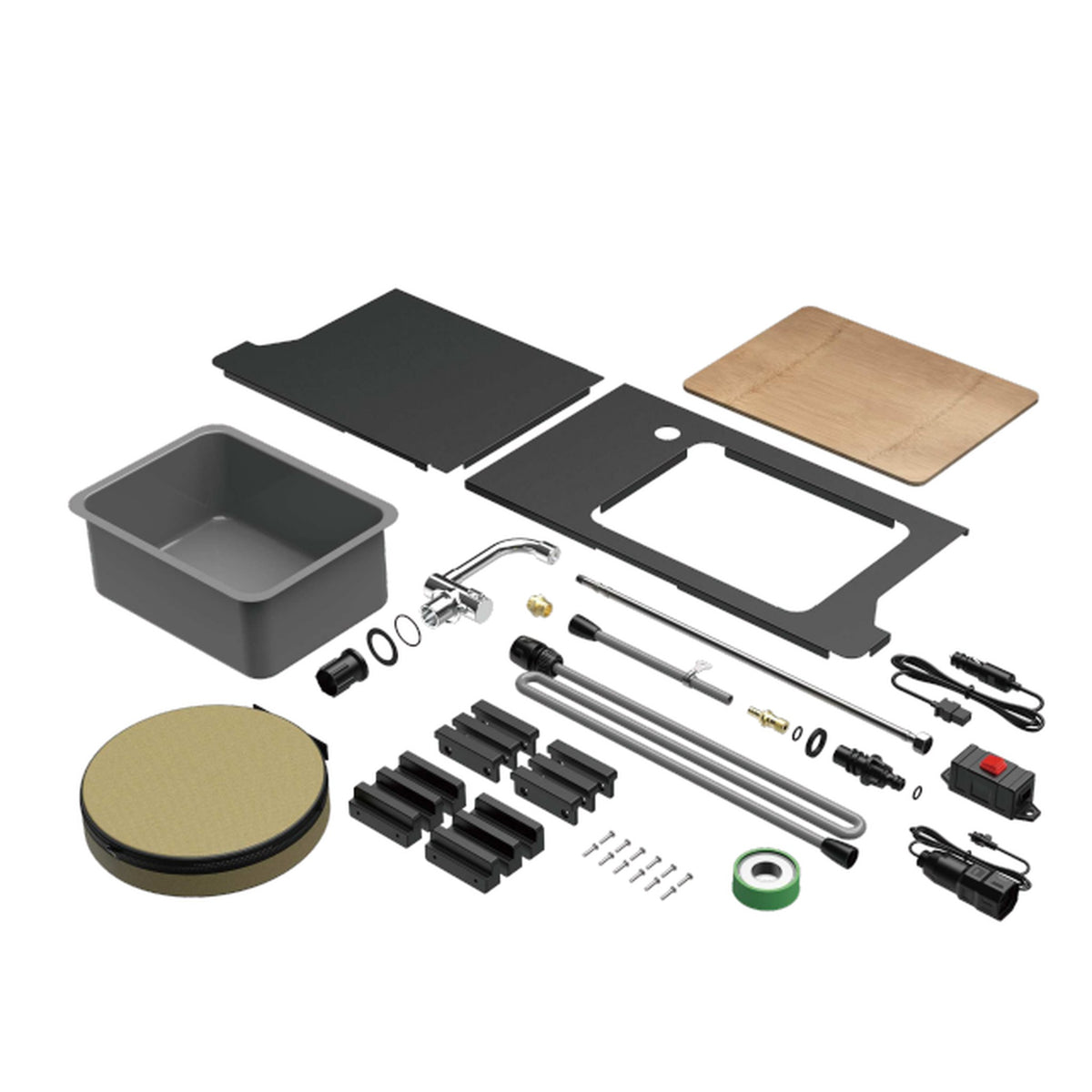 Hard Case DUKHA Titán 95L Kitchen System verde, piezas incluidas