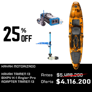 Pack Kayak Taimen 13 + Bixpy K-1 Angler Pro + Adapter, 25% OFF