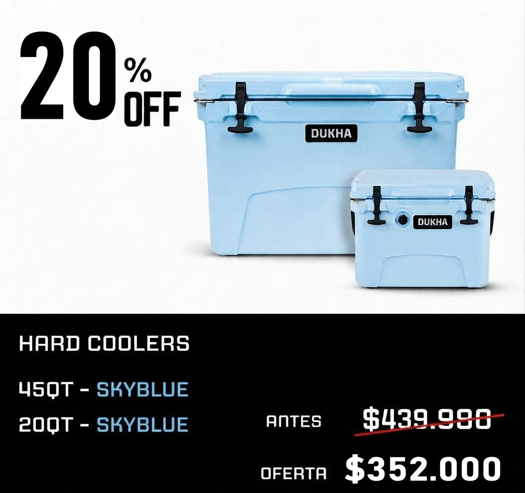 Pack Hard Cooler 45QT + 20QT Sky Blue, 20% OFF