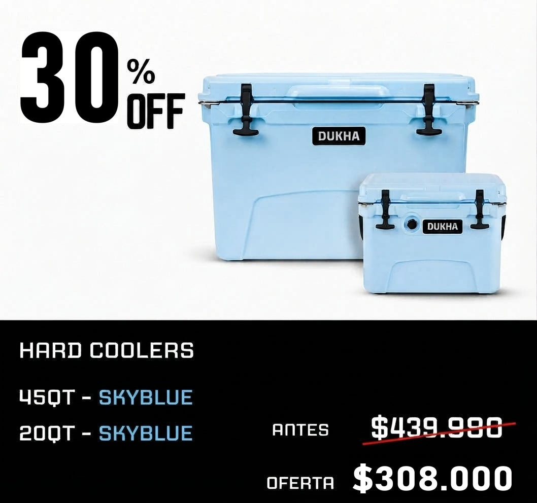 Pack Hard Cooler 45QT + 20QT Sky Blue, 30% OFF