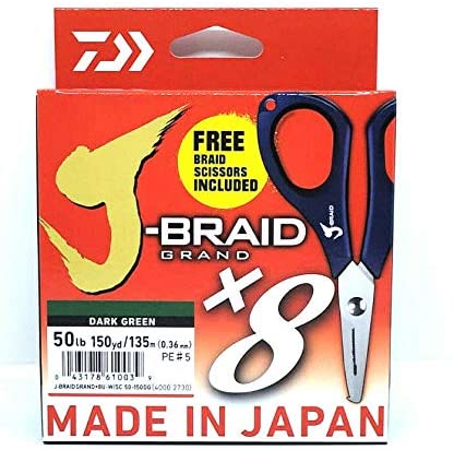 J-BRAID® GRAND 80LB 0,43MM 270MT DARK GREEN CON TIJERAS
