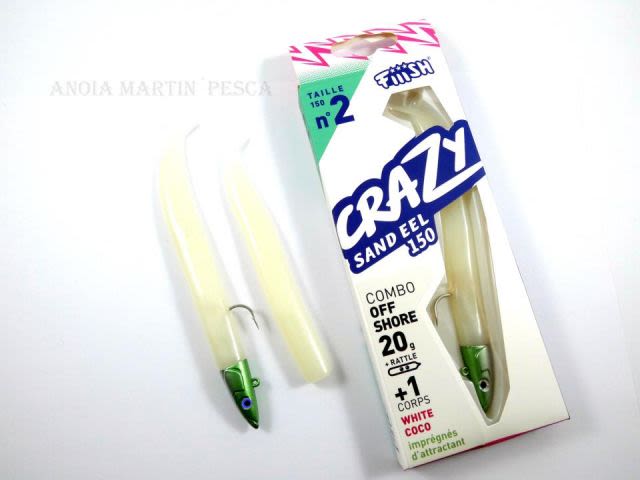 Combo Off Shore Crazy Sand Eel Talla 2 20gr White